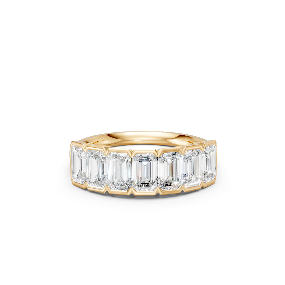 Emerald Shape Diamond Anniversary Band in Gold