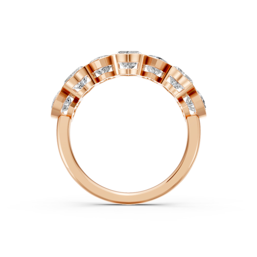Heart Shape Diamond Anniversary Band in Gold