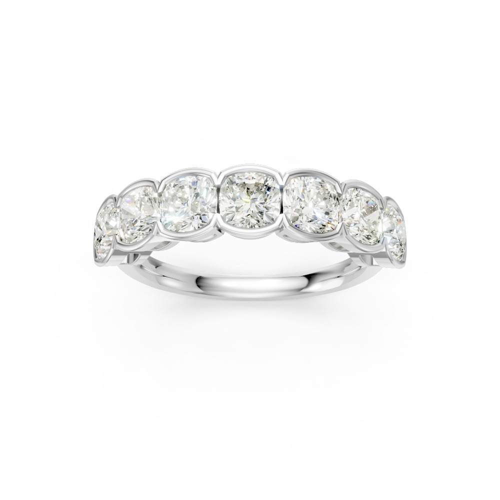 Cushion Shape Diamond Anniversary Band in Gold