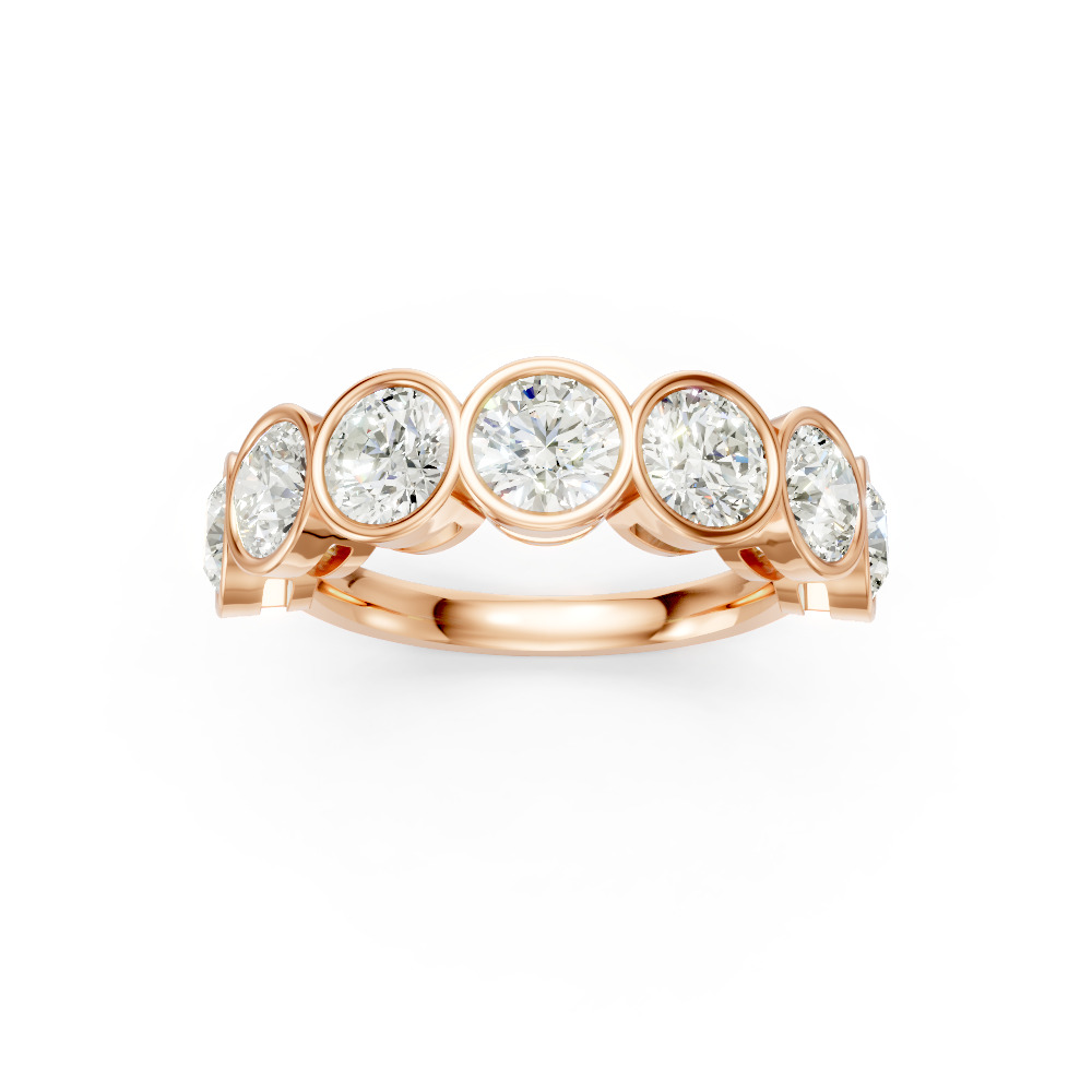 Round Shape Diamond Anniversary Band in Gold