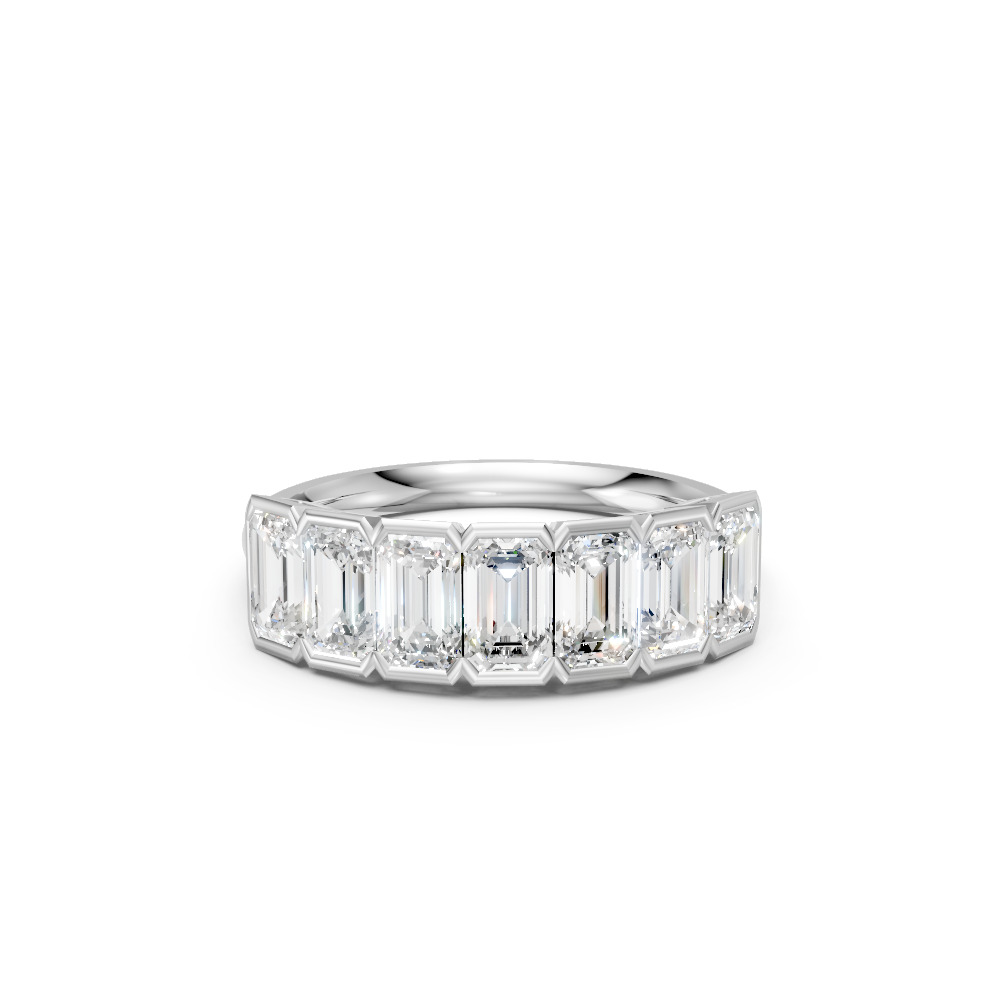Emerald Shape Diamond Anniversary Band in Gold