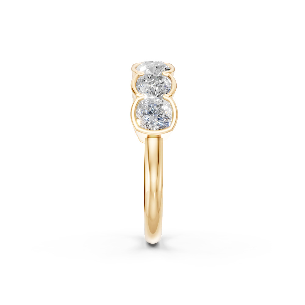Cushion Shape Diamond Anniversary Band in Gold