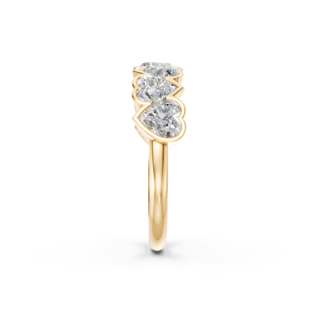 Heart Shape Diamond Anniversary Band in Gold