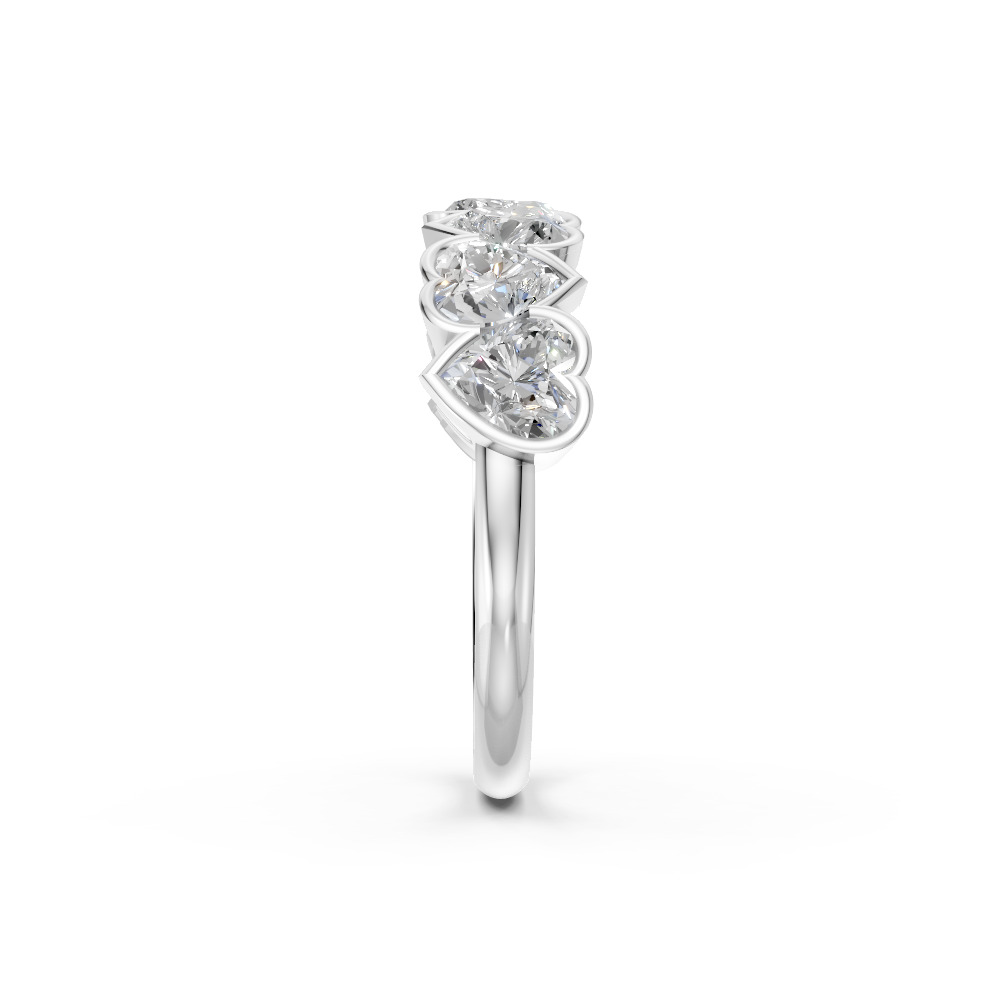 Heart Shape Diamond Anniversary Band in Gold