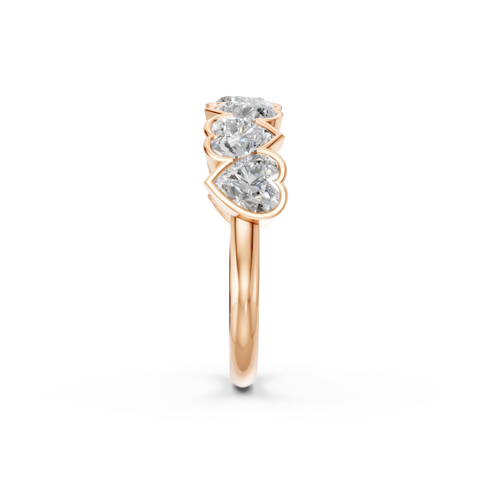 Heart Shape Diamond Anniversary Band in Gold