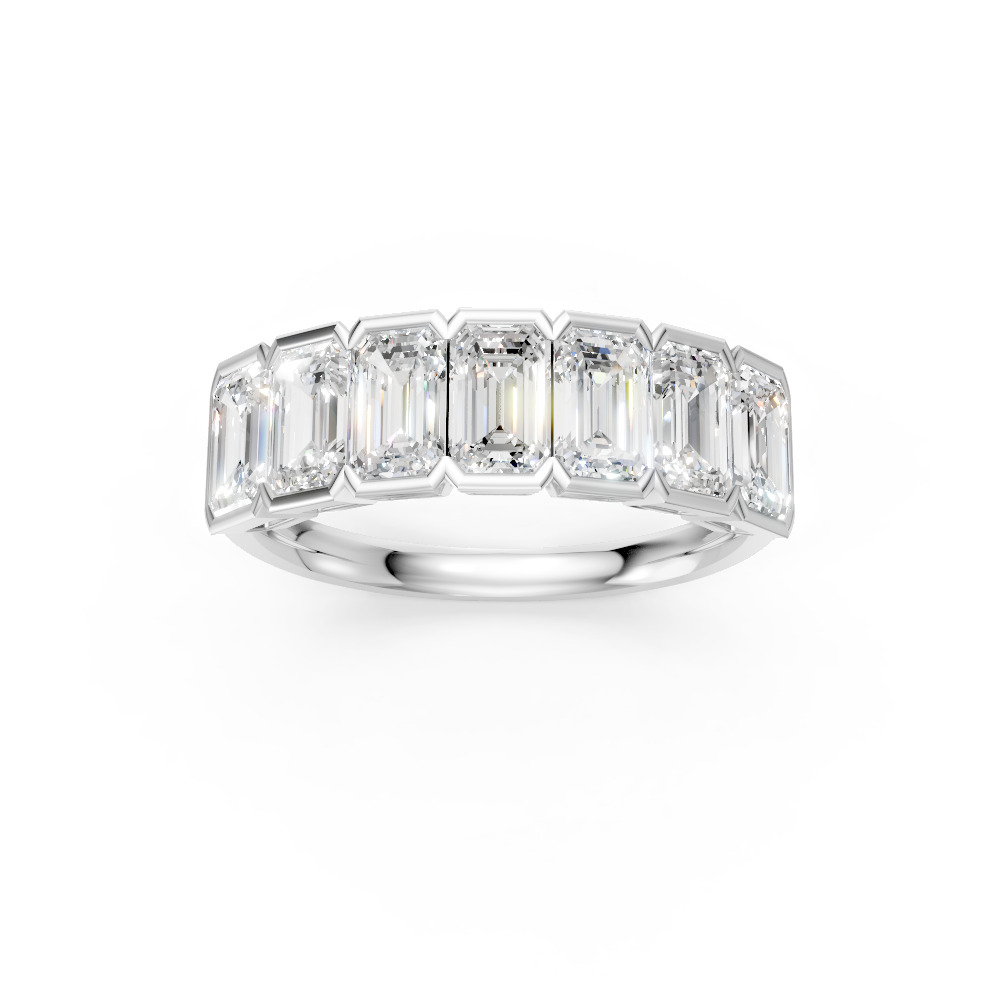 Emerald Shape Diamond Anniversary Band in Gold