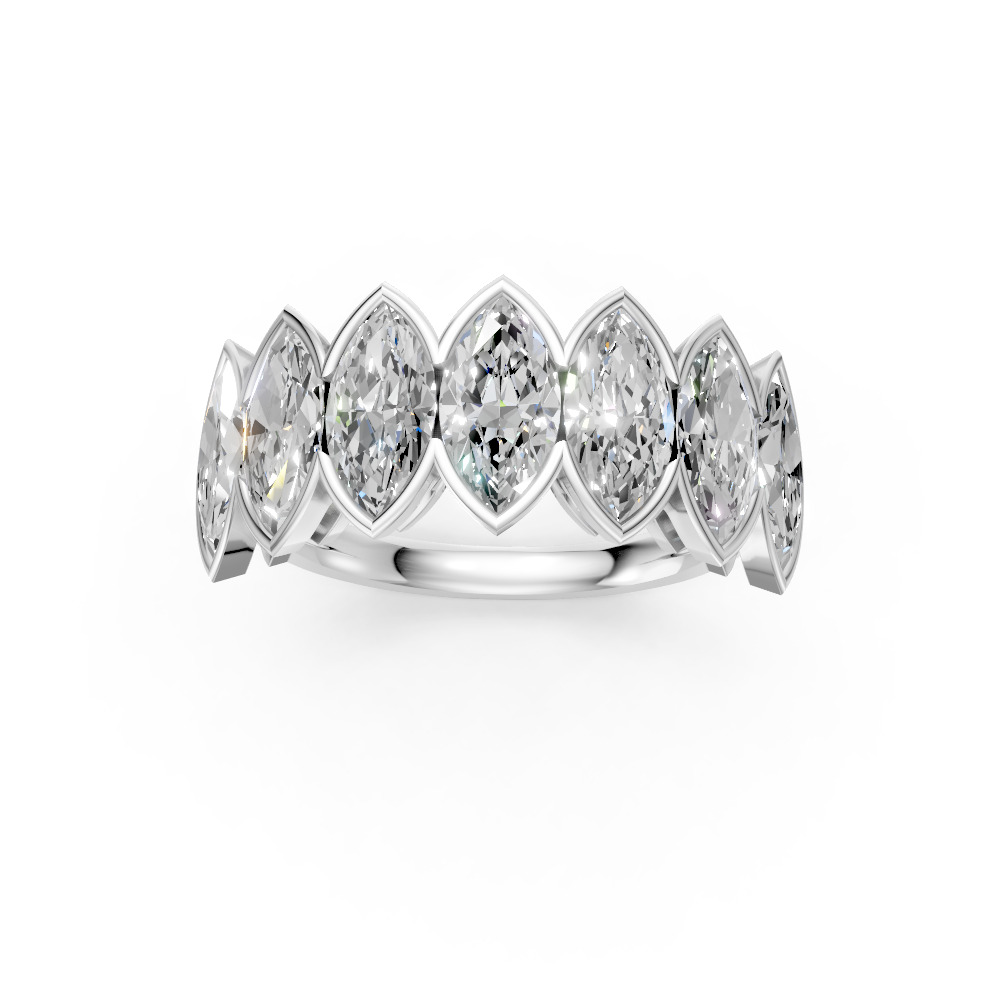 Marquise Shape Diamond Anniversary Band in Gold
