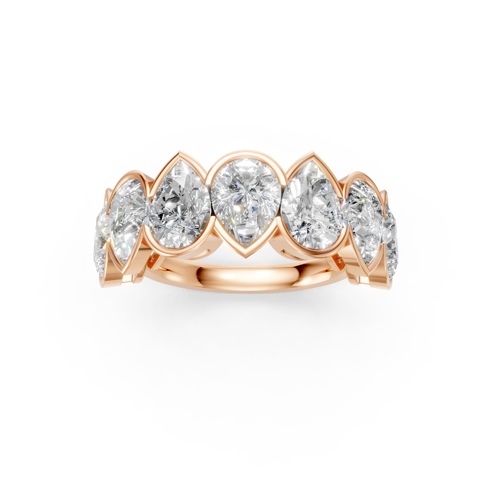 Pear Shape Diamond Anniversary Band in Gold