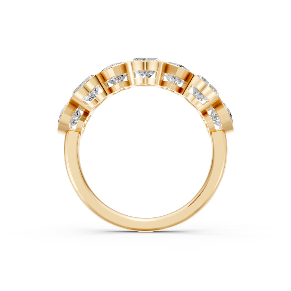 Heart Shape Diamond Anniversary Band in Gold