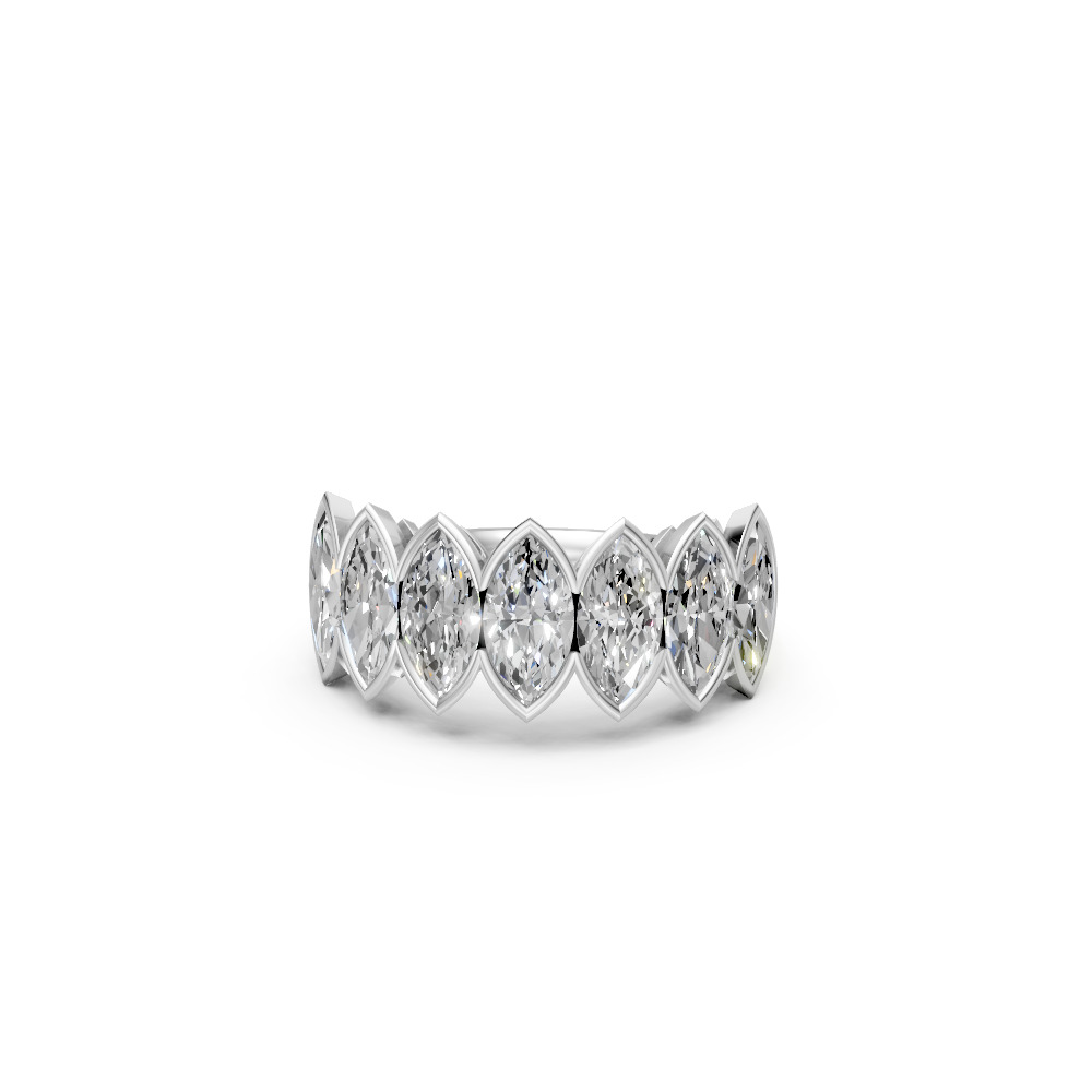 Marquise Shape Diamond Anniversary Band in Gold