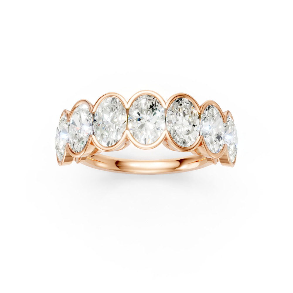 Oval Shape Diamond Anniversary Band in Gold