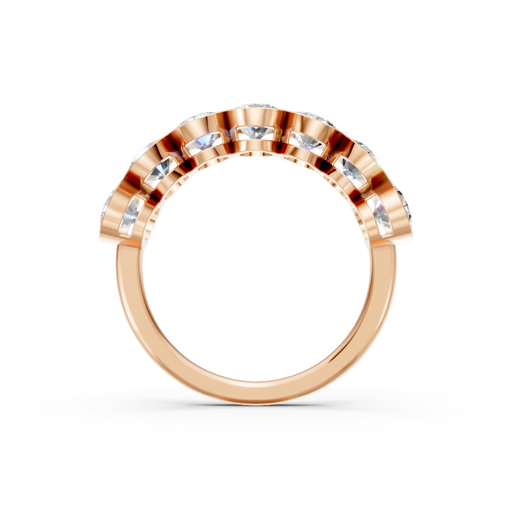 Oval Shape Diamond Anniversary Band in Gold