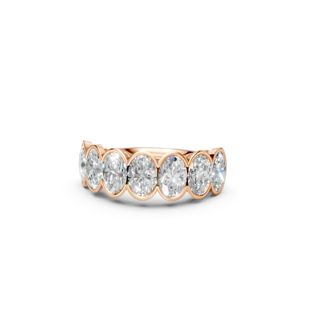 Oval Shape Diamond Anniversary Band in Gold