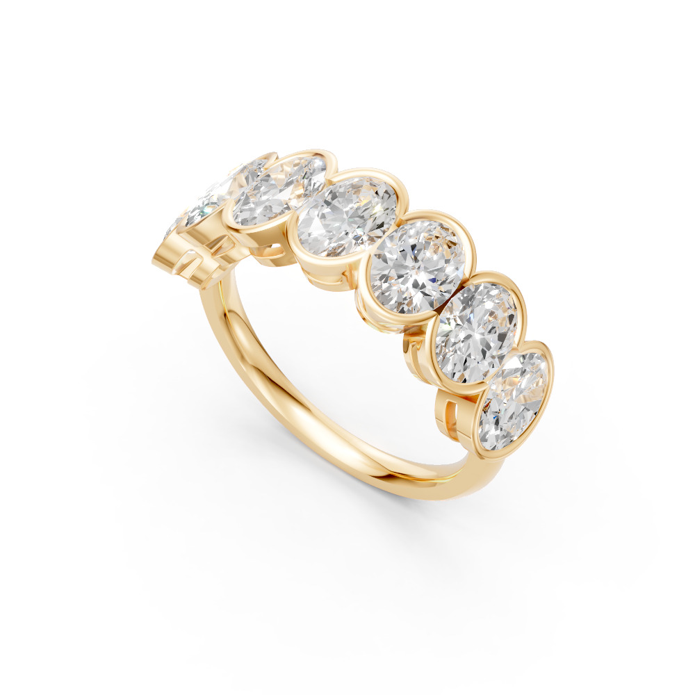 Oval Shape Diamond Anniversary Band in Gold