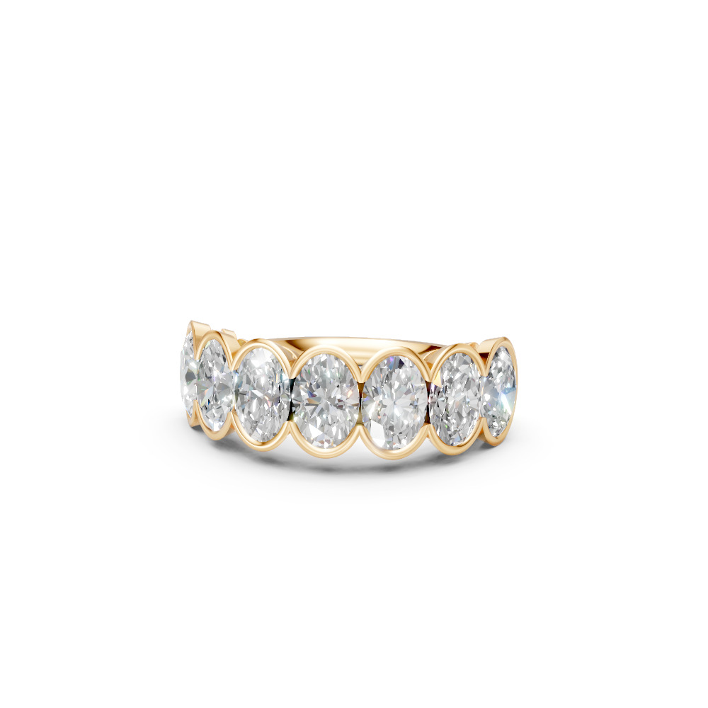Oval Shape Diamond Anniversary Band in Gold