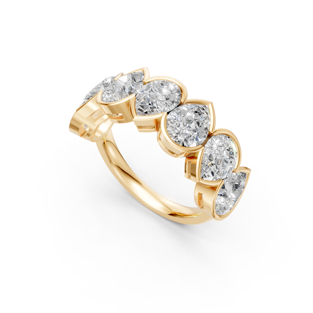 Pear Shape Diamond Anniversary Band in Gold
