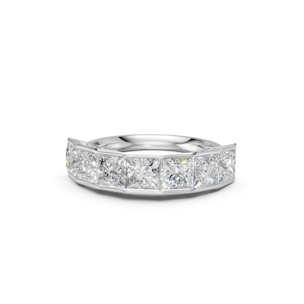 Princess Shape Diamond Anniversary Band in Gold