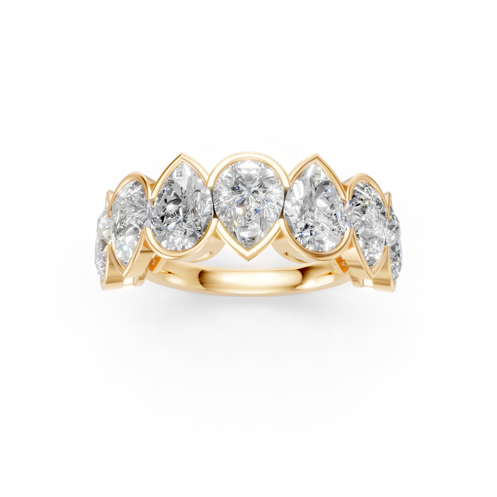 Pear Shape Diamond Anniversary Band in Gold
