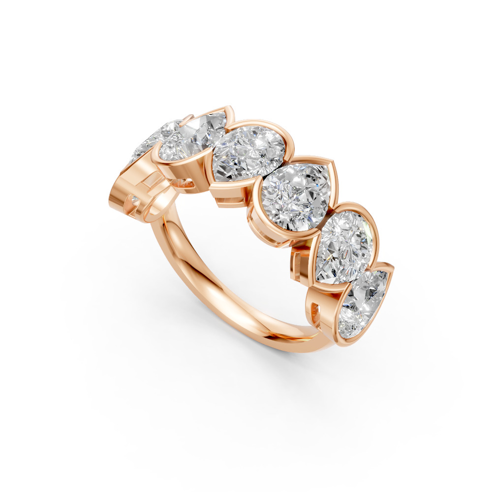 Pear Shape Diamond Anniversary Band in Gold