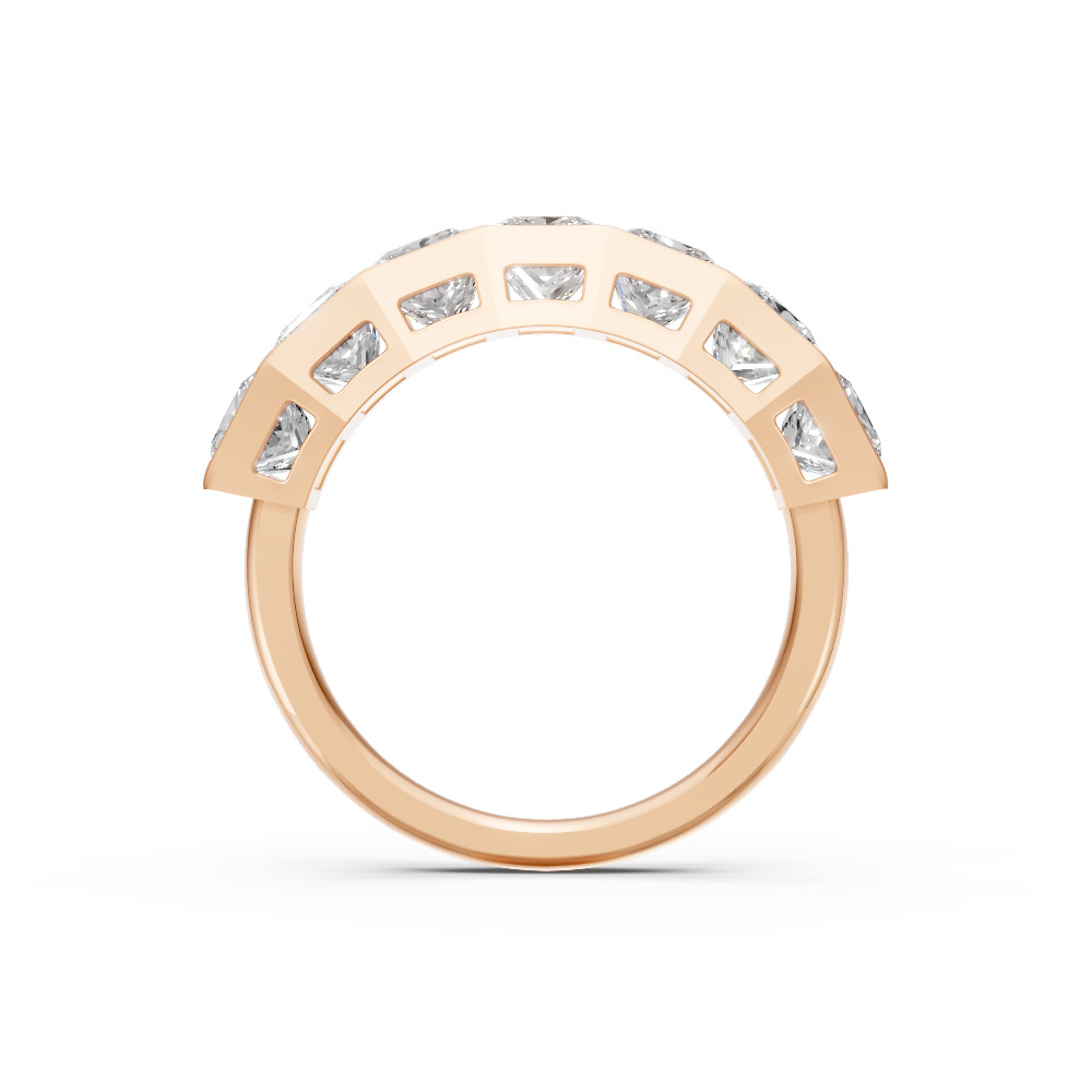 Princess Shape Diamond Anniversary Band in Gold