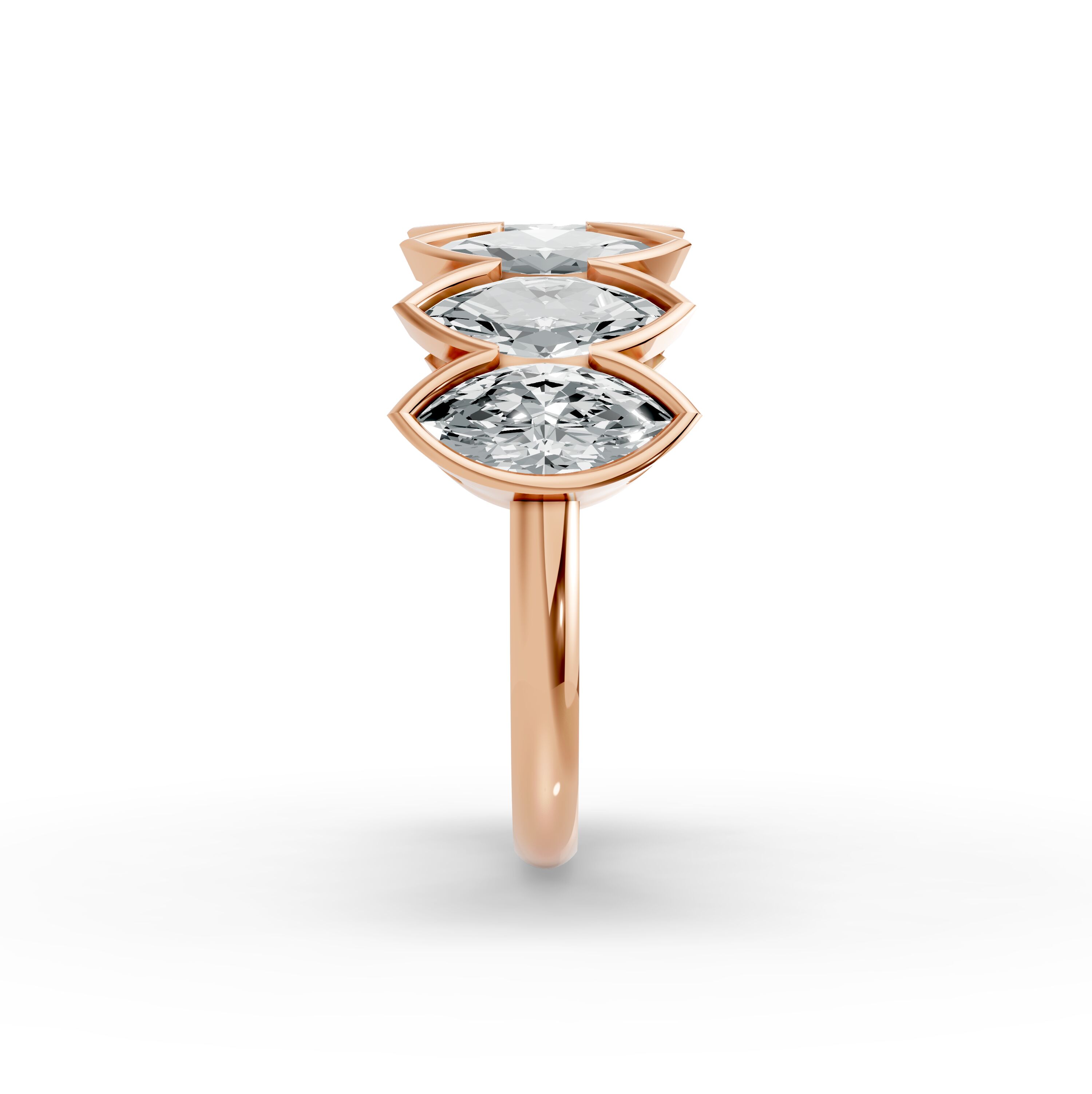 Marquise Shape Diamond Anniversary Band in Gold