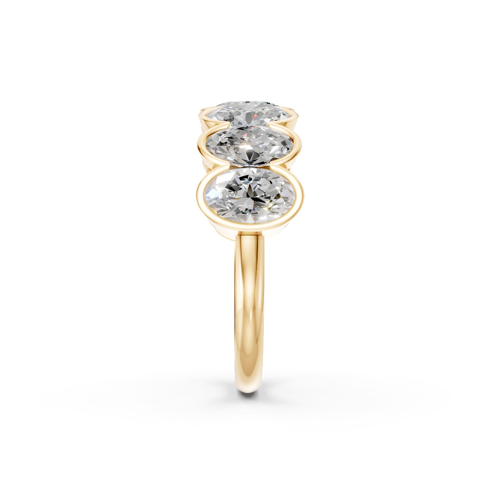 Oval Shape Diamond Anniversary Band in Gold