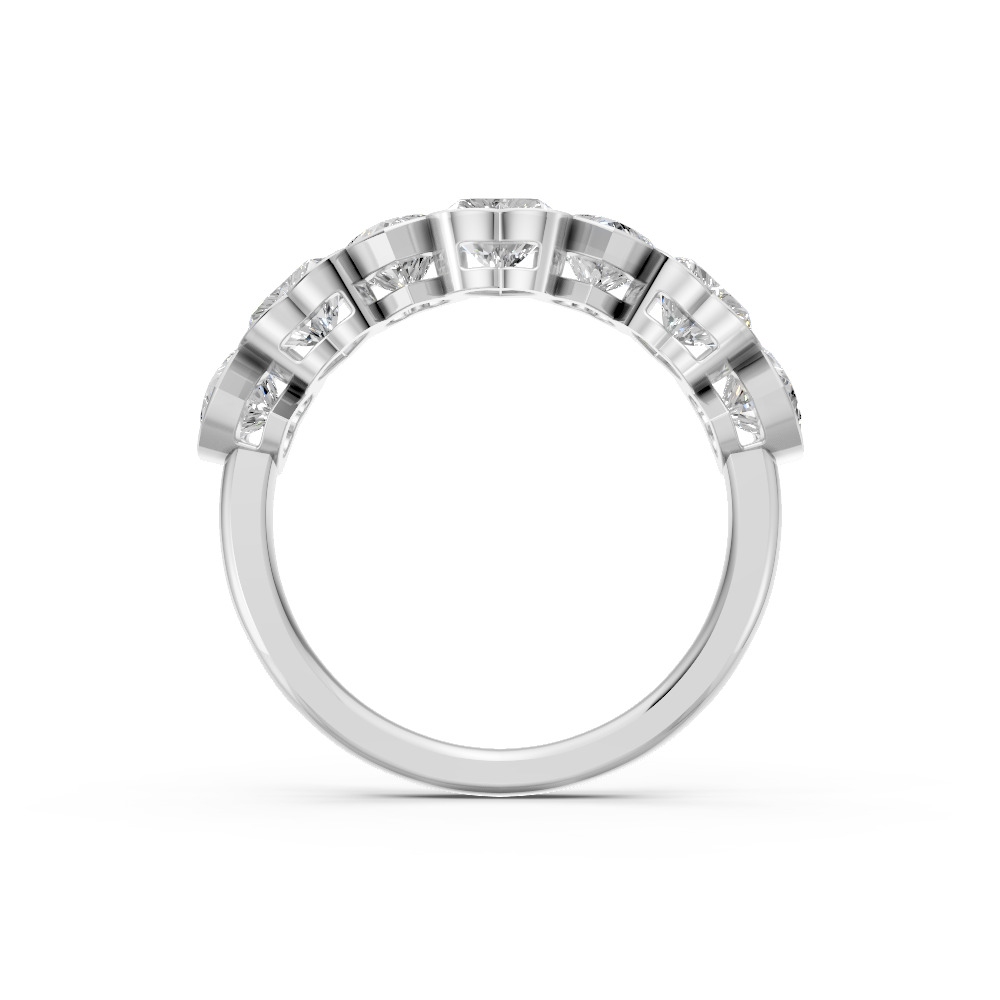 Heart Shape Diamond Anniversary Band in Gold