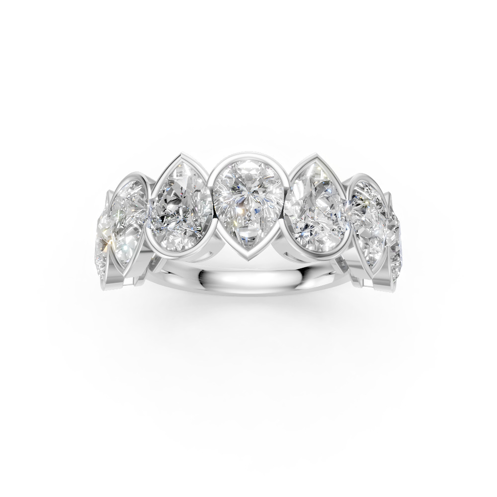 Pear Shape Diamond Anniversary Band in Gold