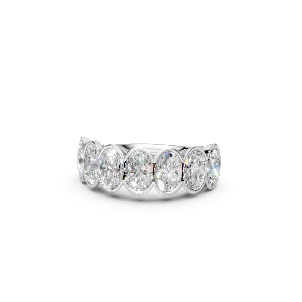 Oval Shape Diamond Anniversary Band in Gold