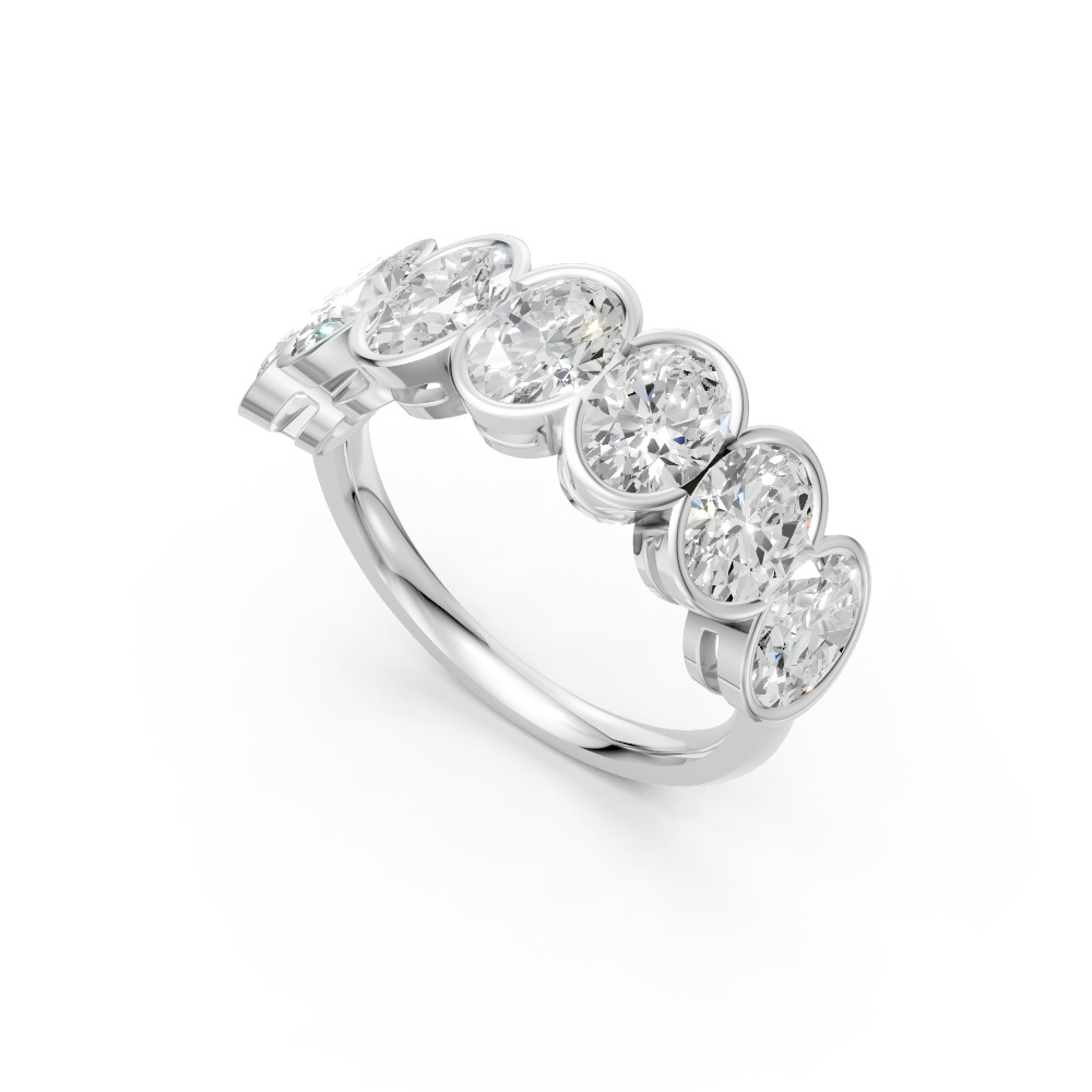 Oval Shape Diamond Anniversary Band in Gold