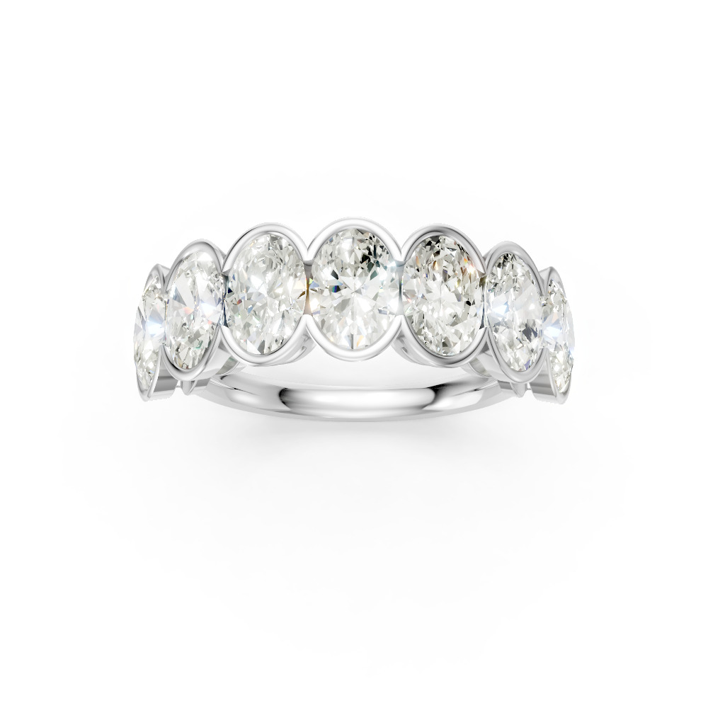 Oval Shape Diamond Anniversary Band in Gold
