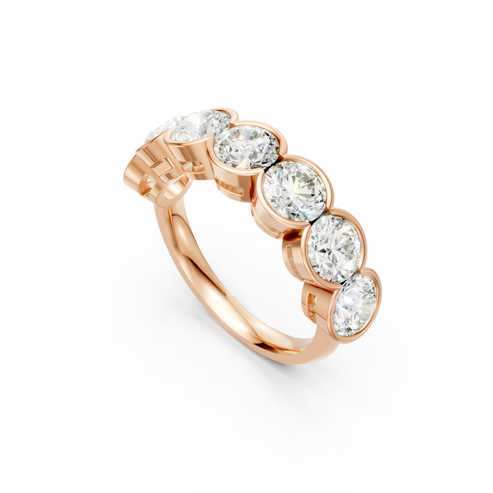 Round Shape Diamond Anniversary Band in Gold
