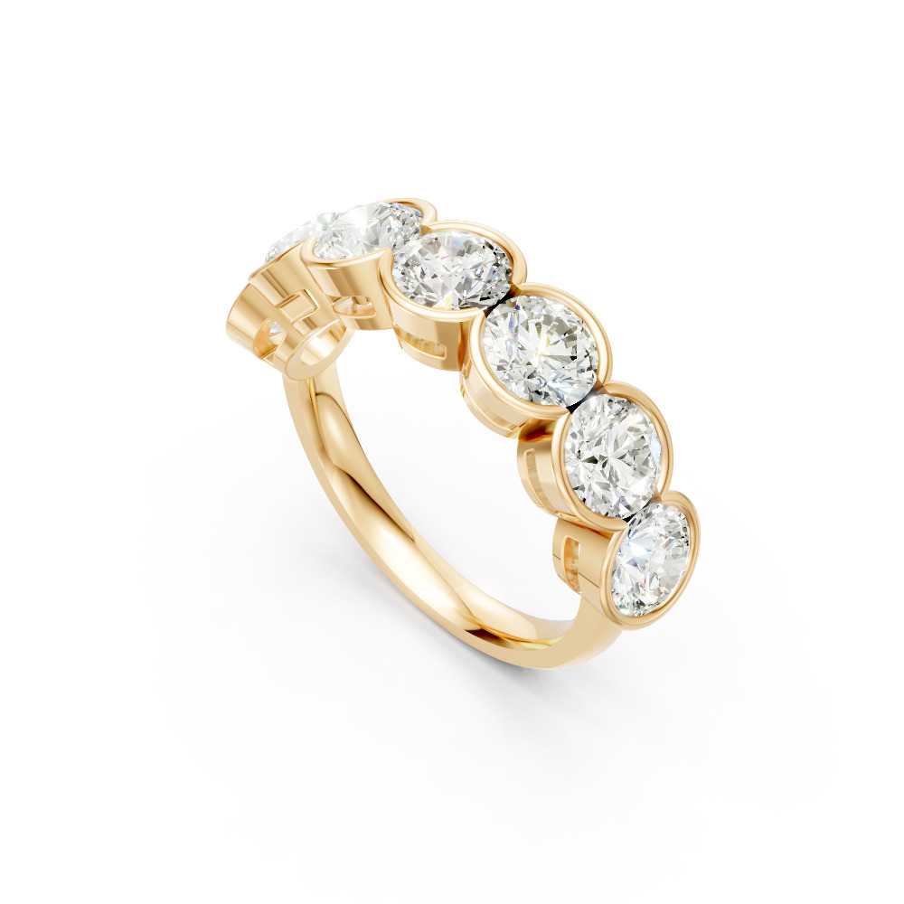 Round Shape Diamond Anniversary Band in Gold