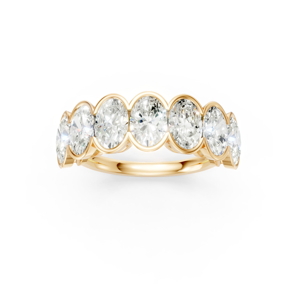 Oval Shape Diamond Anniversary Band in Gold