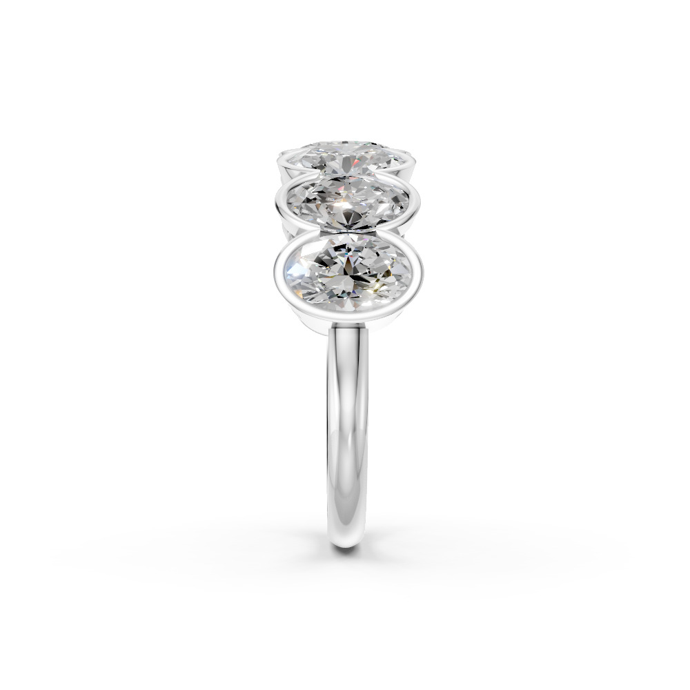 Oval Shape Diamond Anniversary Band in Gold