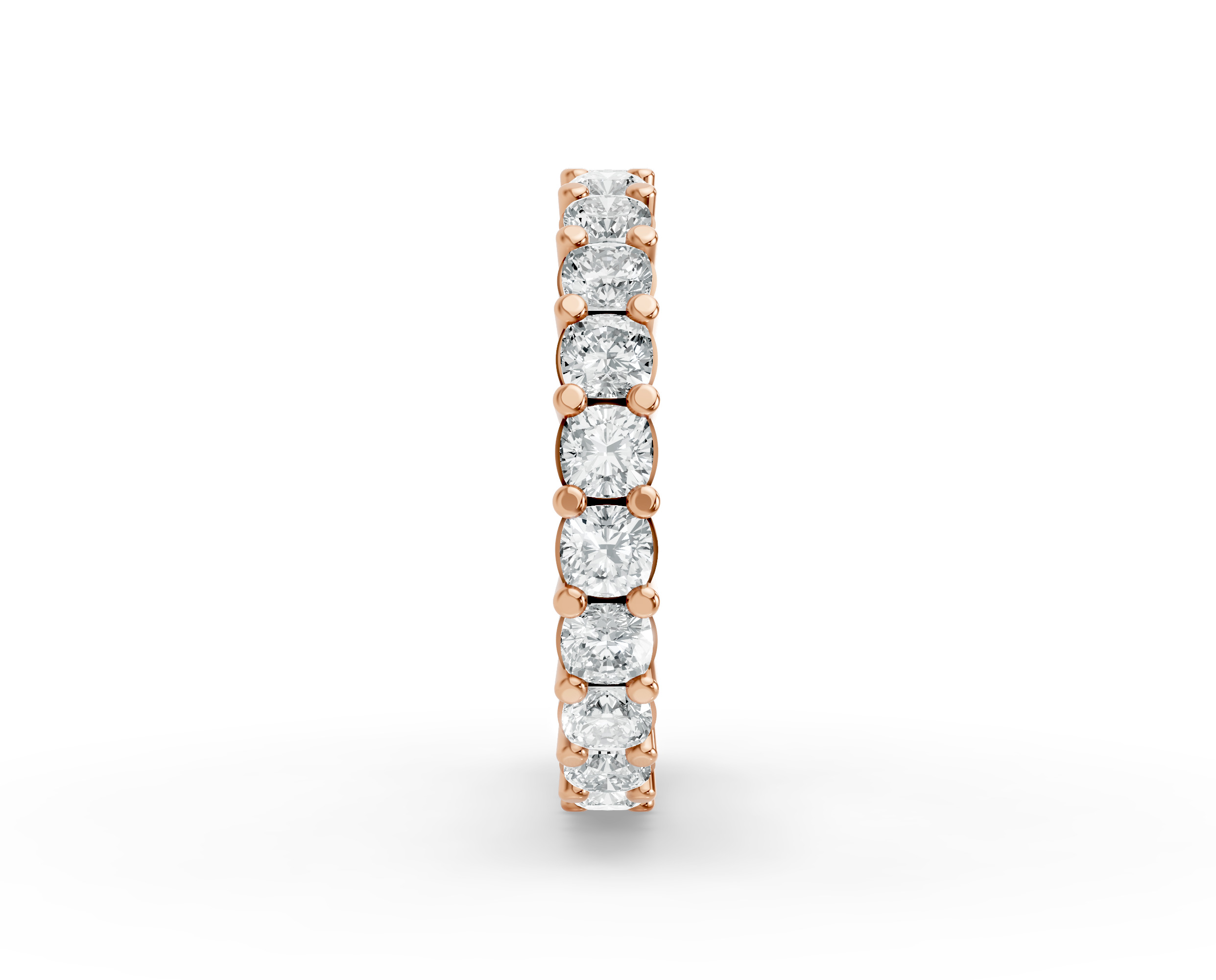 Cushion Shape Diamond Eternity Bands in Gold