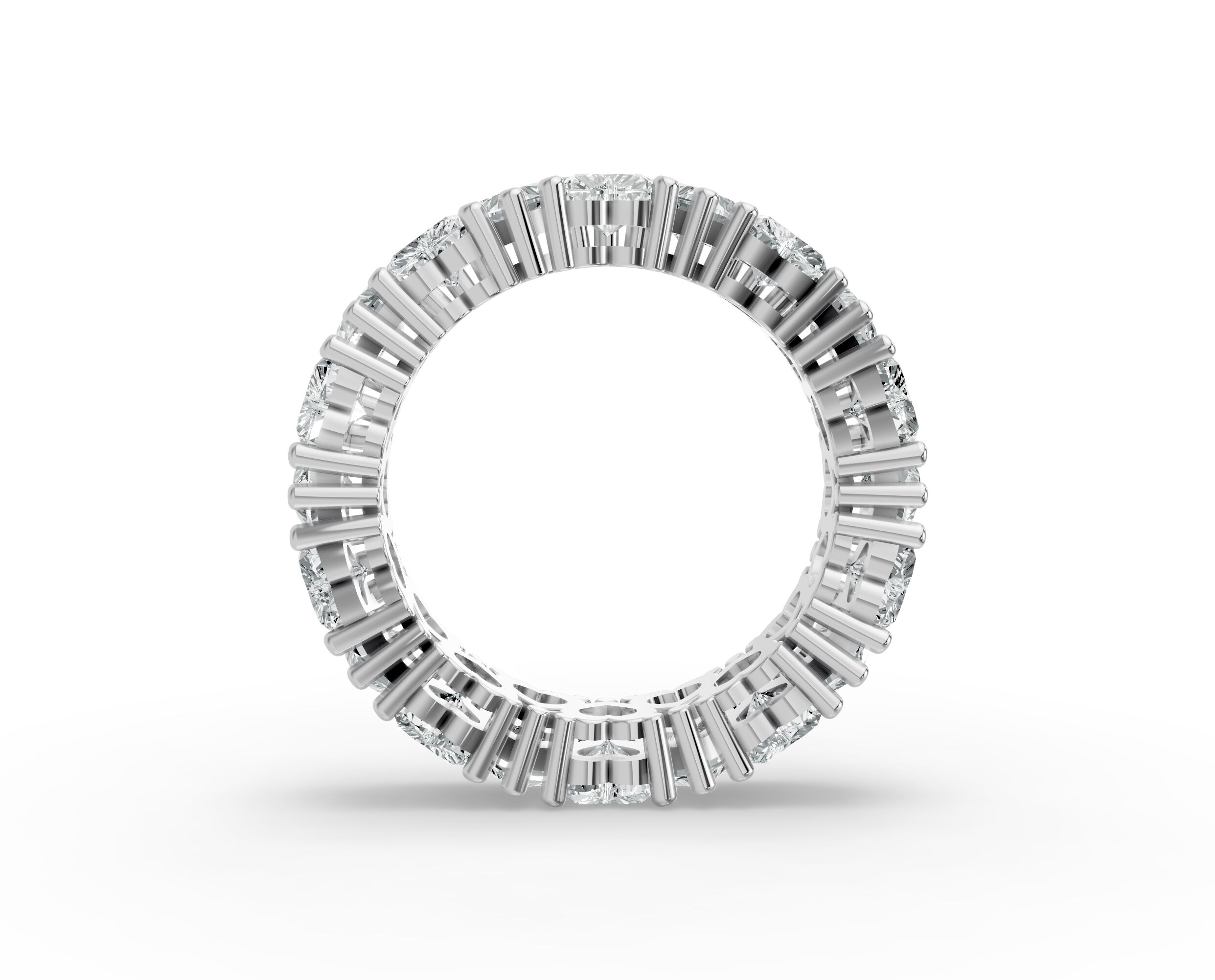 Heart Shape Diamond Eternity Bands in Gold