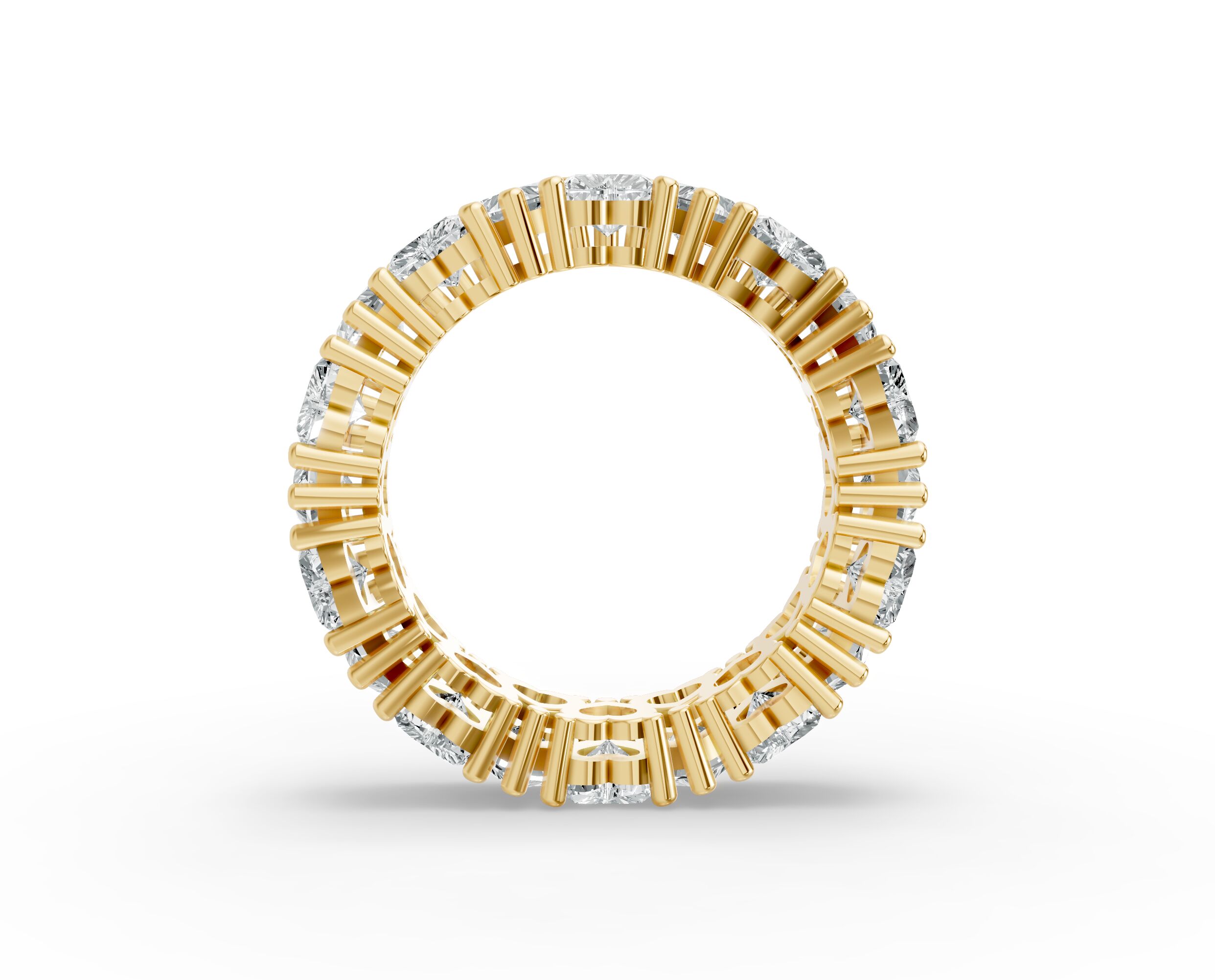 Heart Shape Diamond Eternity Bands in Gold