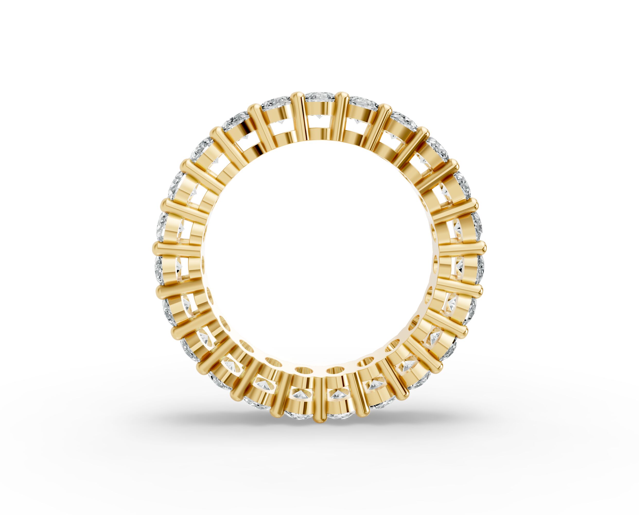 Oval Shape Diamond Eternity Bands in Gold