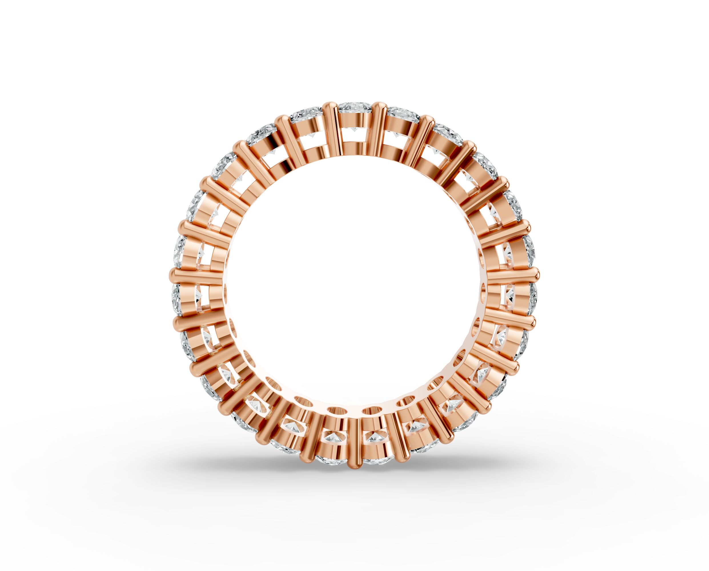 Oval Shape Diamond Eternity Bands in Gold