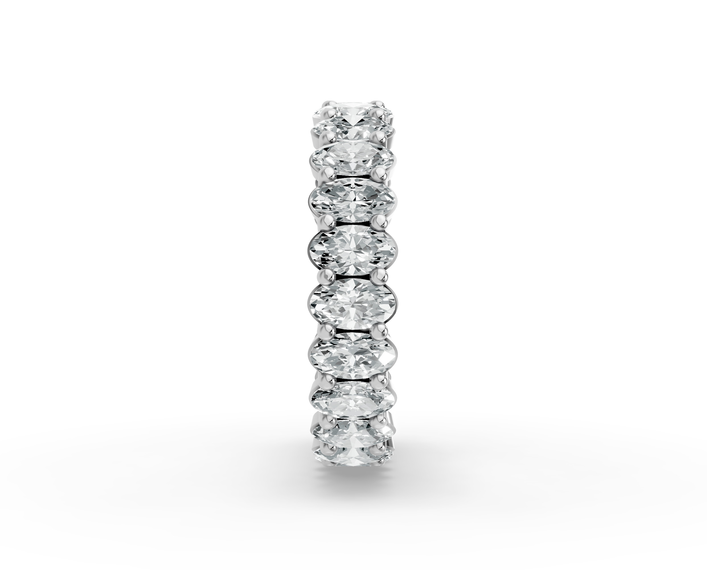 Oval Shape Diamond Eternity Bands in Gold