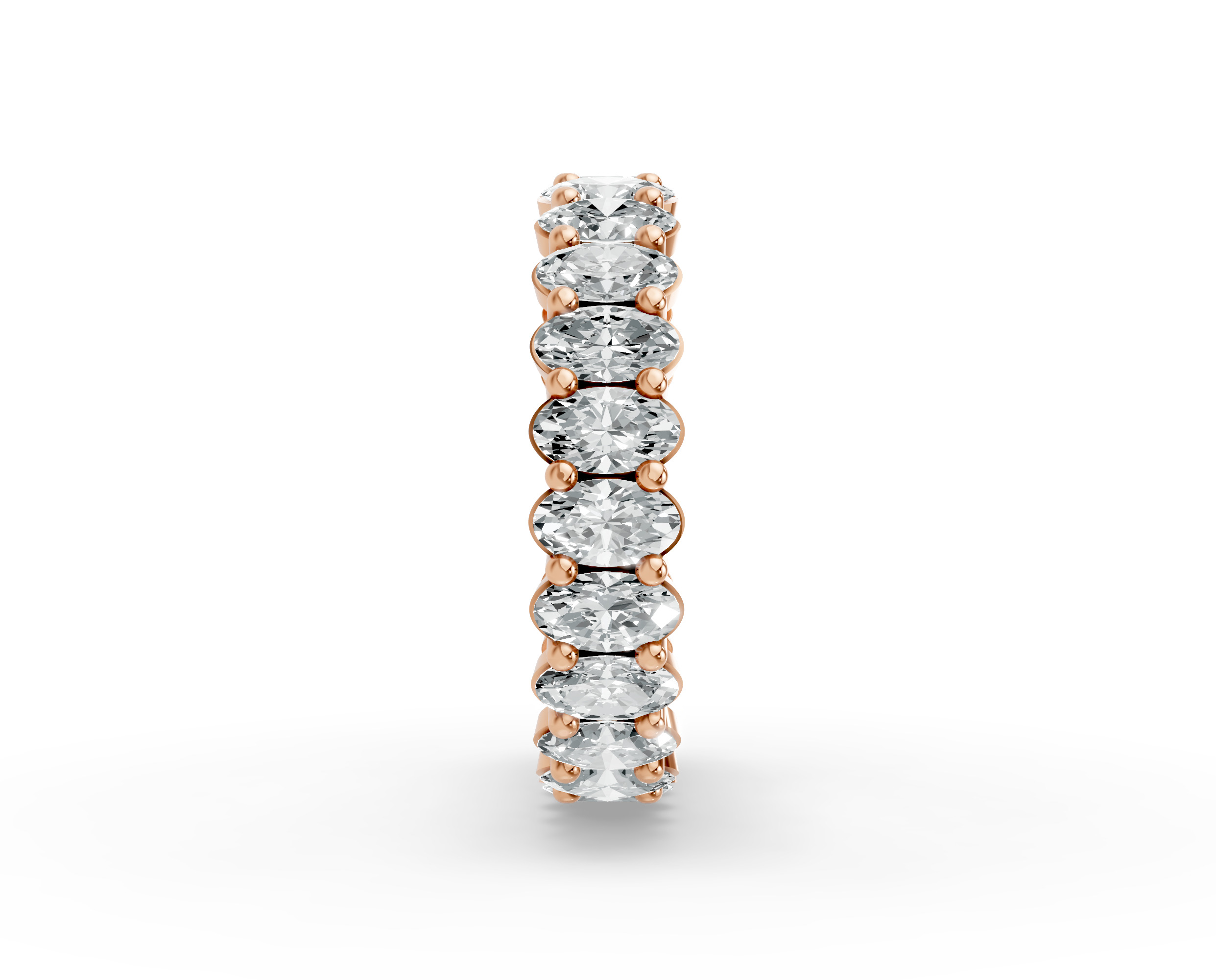 Oval Shape Diamond Eternity Bands in Gold