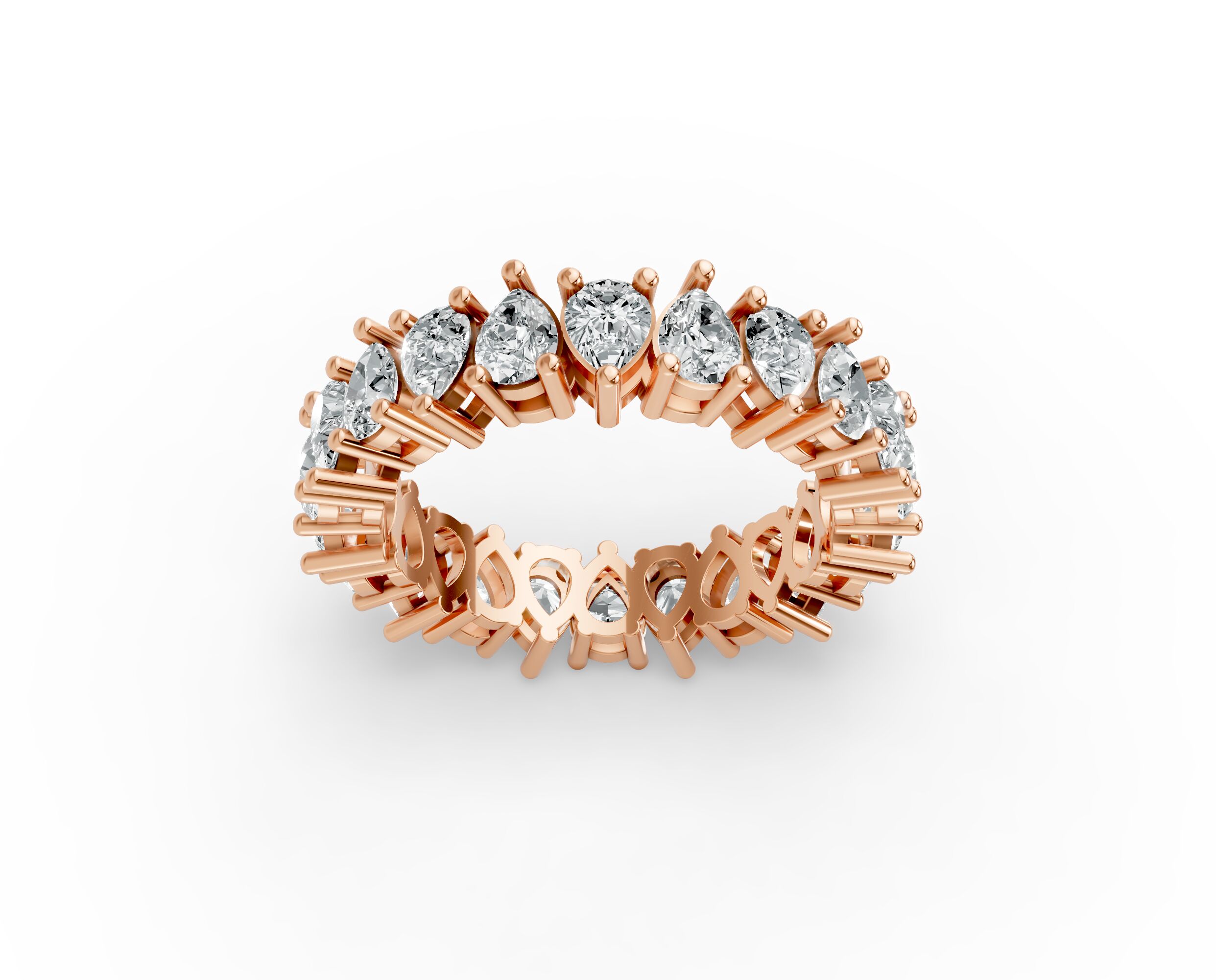 Pear Shape Diamond Eternity Bands in Gold
