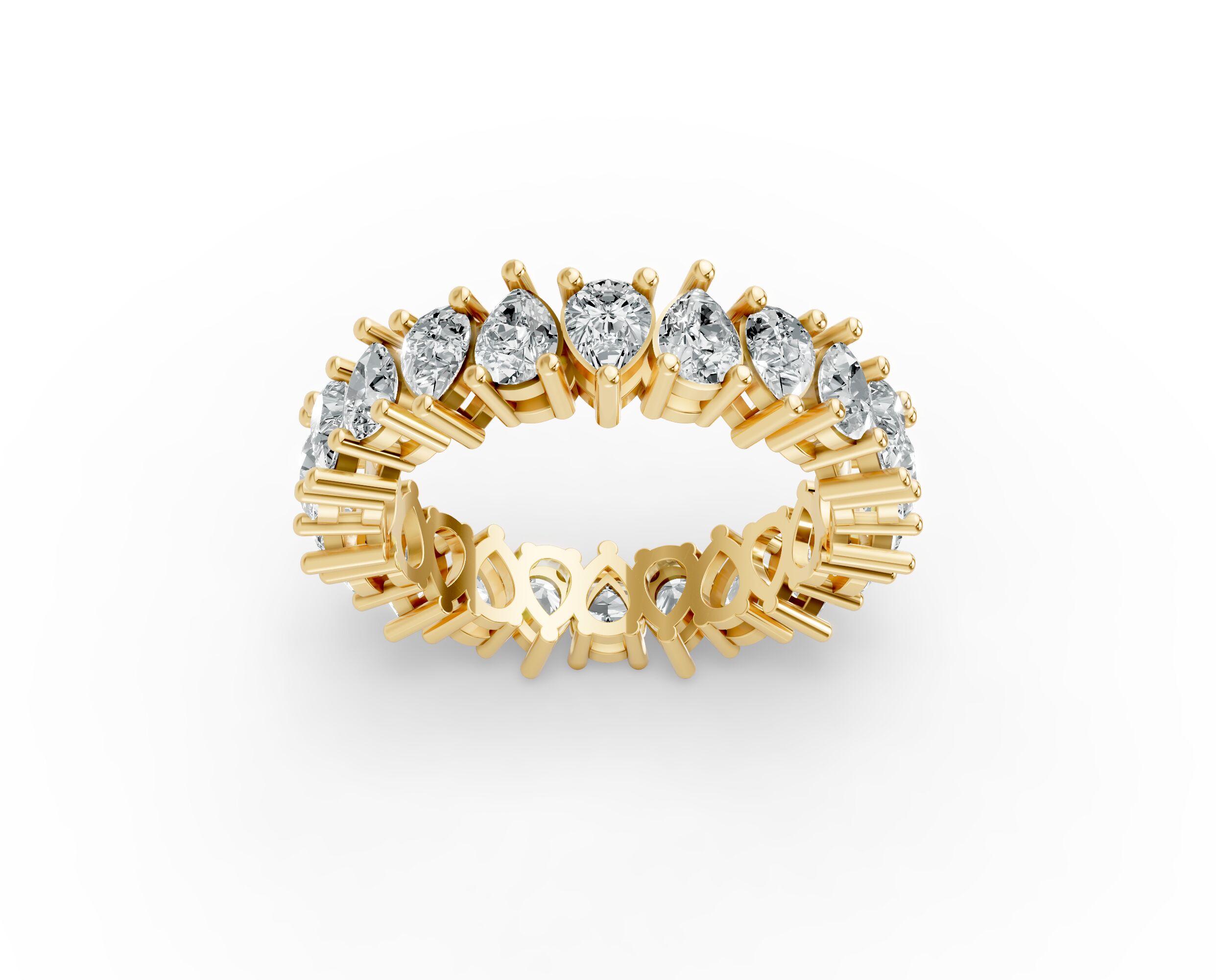 Pear Shape Diamond Eternity Bands in Gold