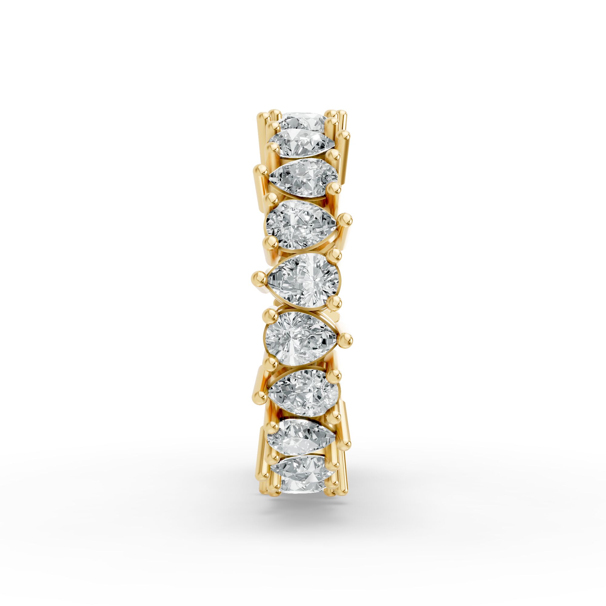Pear Shape Diamond Eternity Bands in Gold