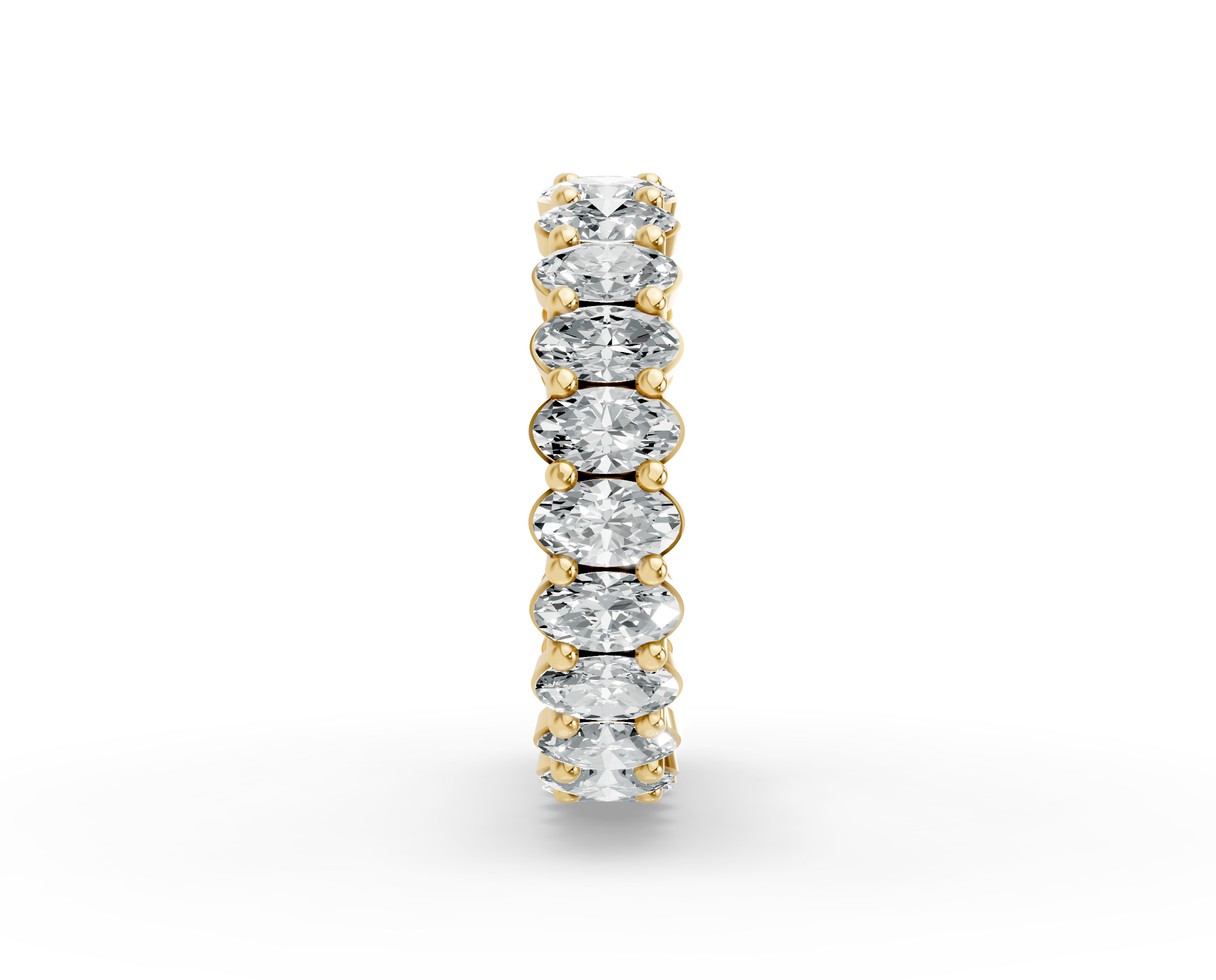 Oval Shape Diamond Eternity Bands in Gold