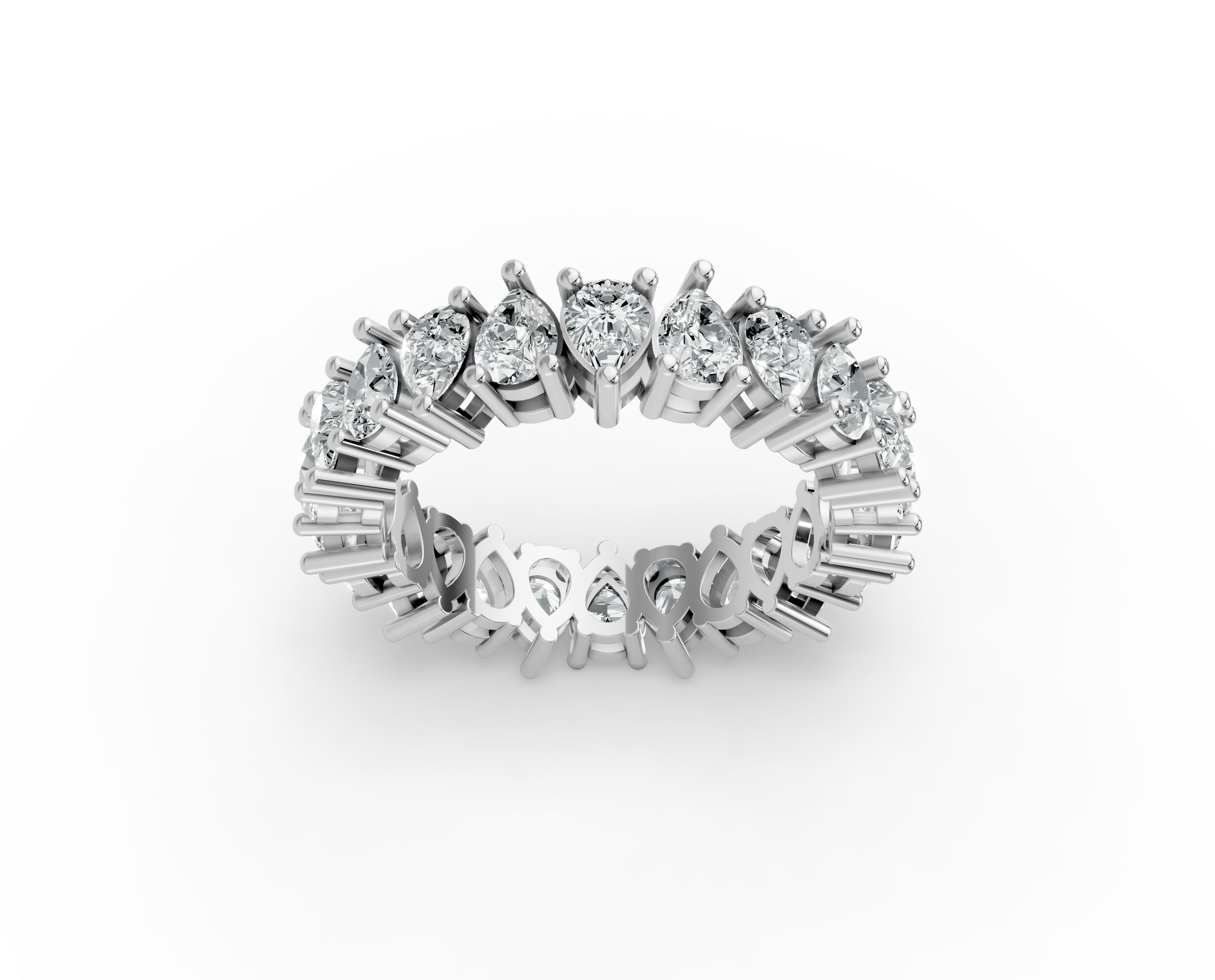 Pear Shape Diamond Eternity Bands in Gold