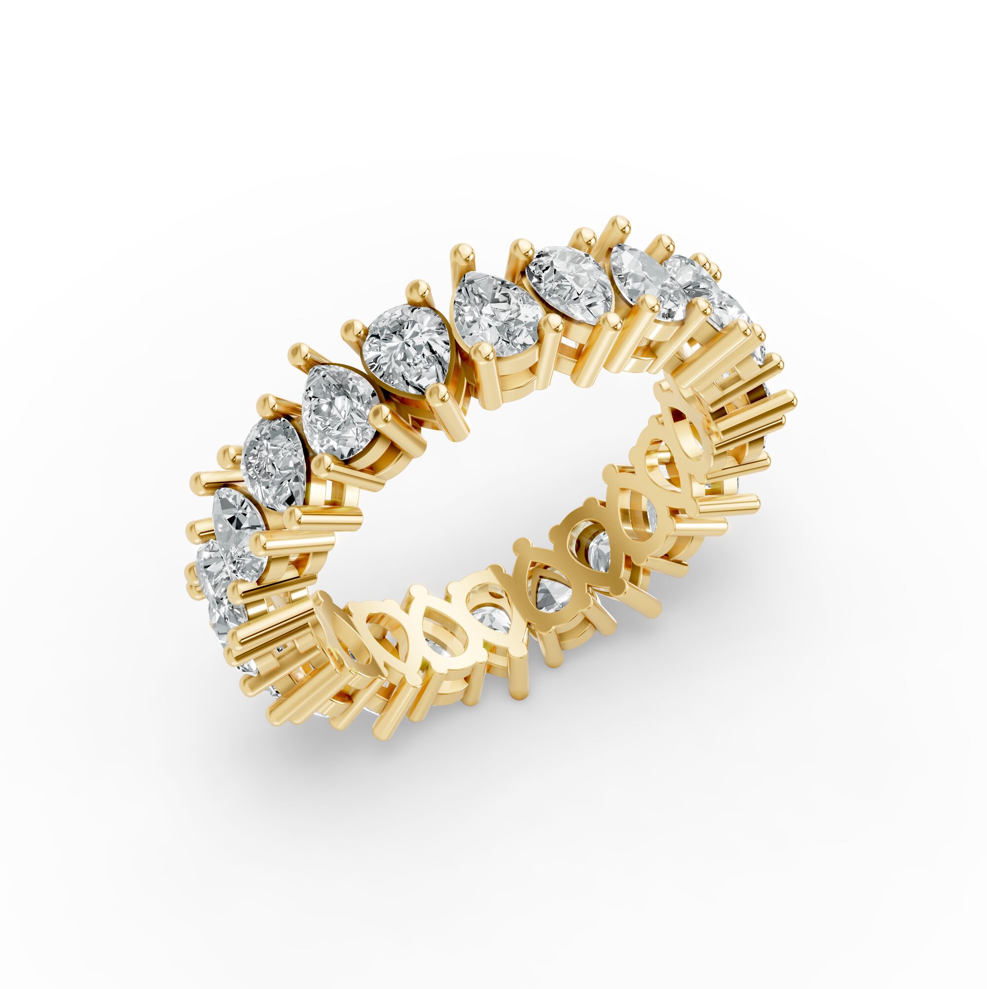 Pear Shape Diamond Eternity Bands in Gold