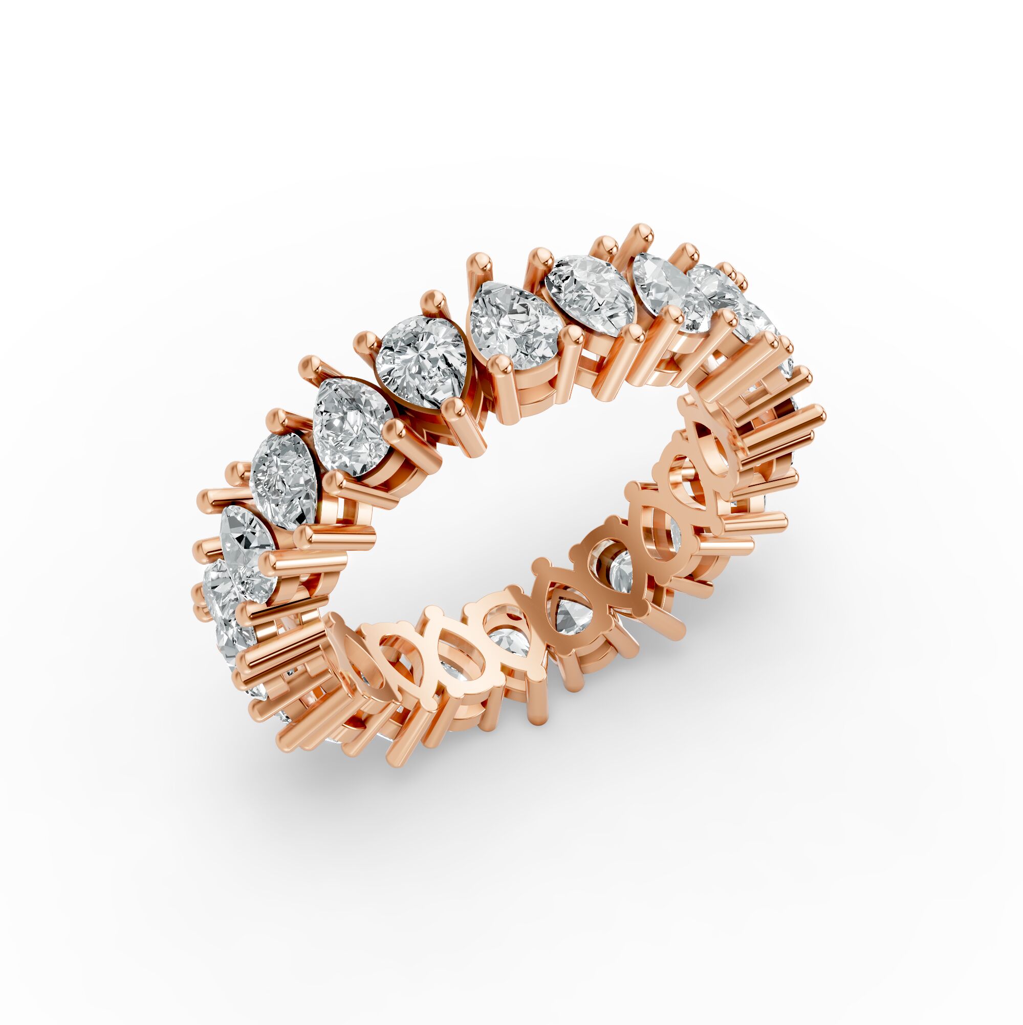 Pear Shape Diamond Eternity Bands in Gold