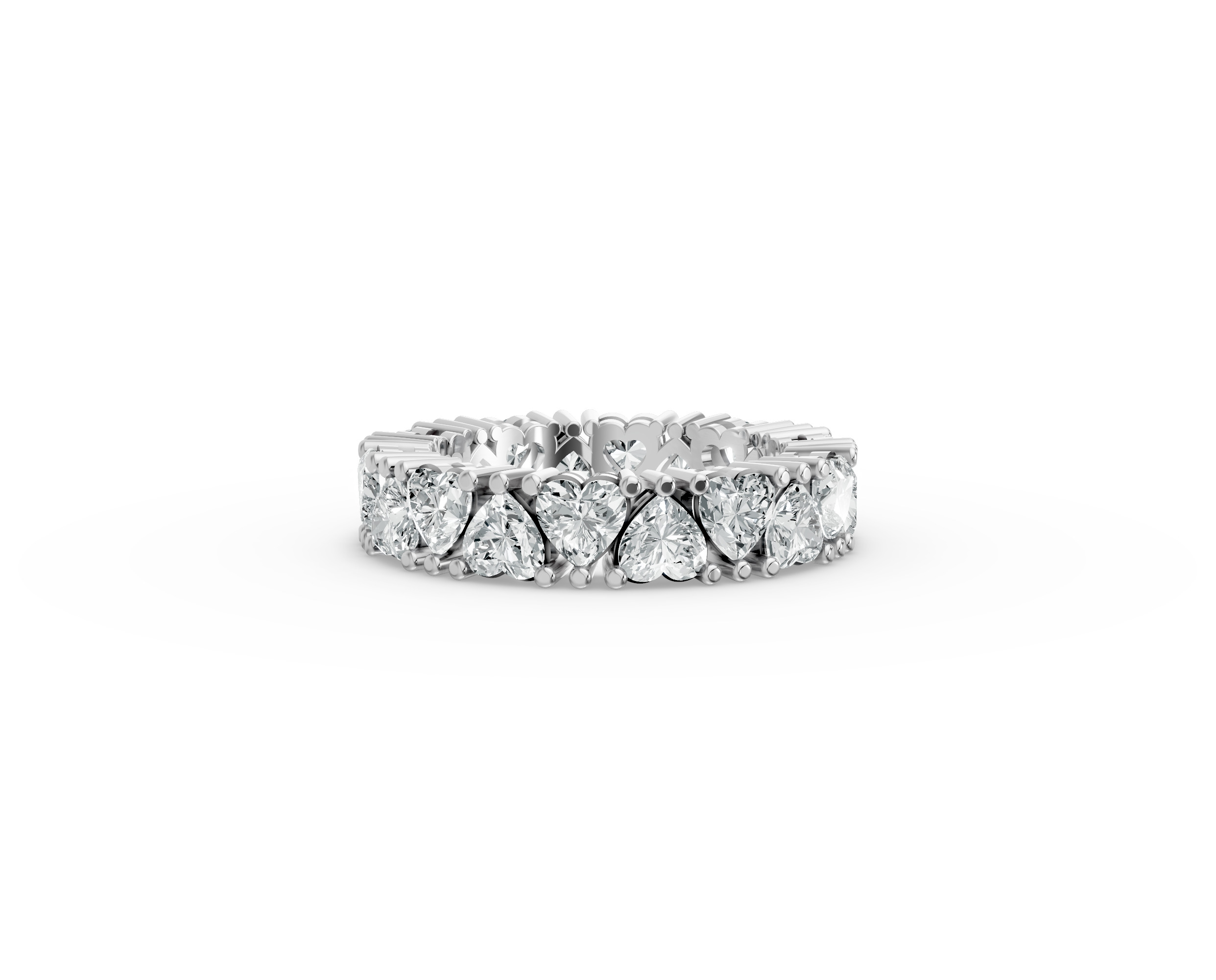 Heart Shape Diamond Eternity Bands in Gold